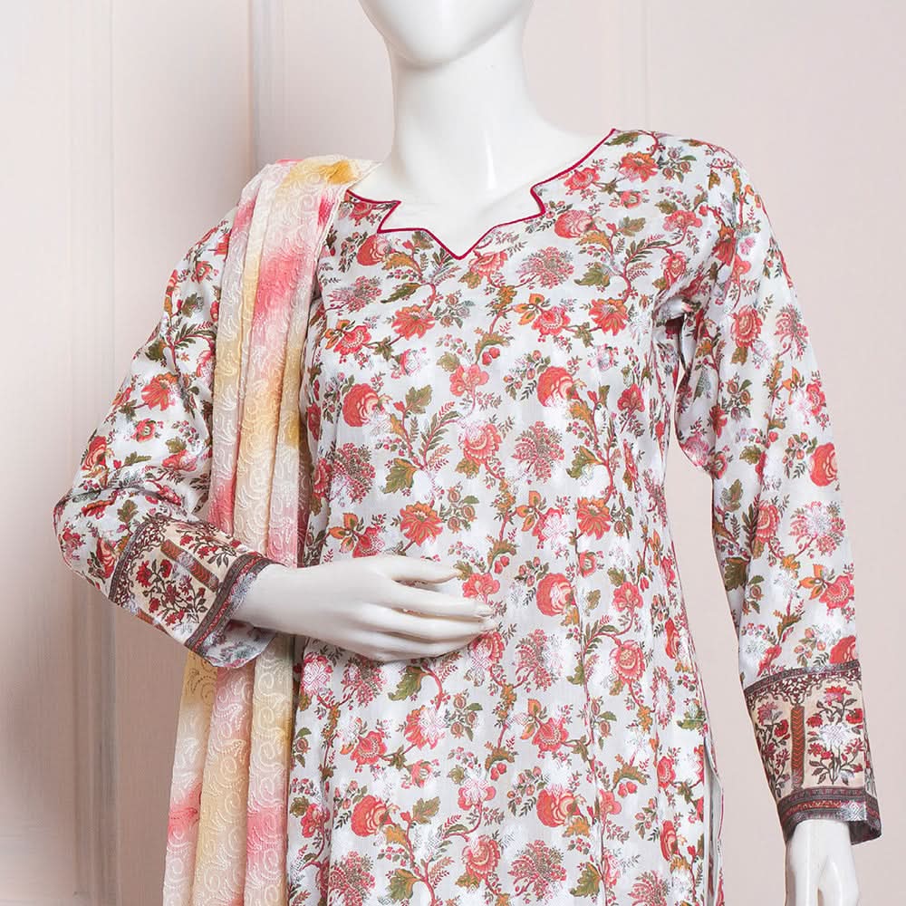RA RIM JHIM Jacquard Broshia Lawn 3 Pcs Un-Stitched Suit - 6, Women, 3Pcs Shalwar Suit, Rana Arts, Chase Value