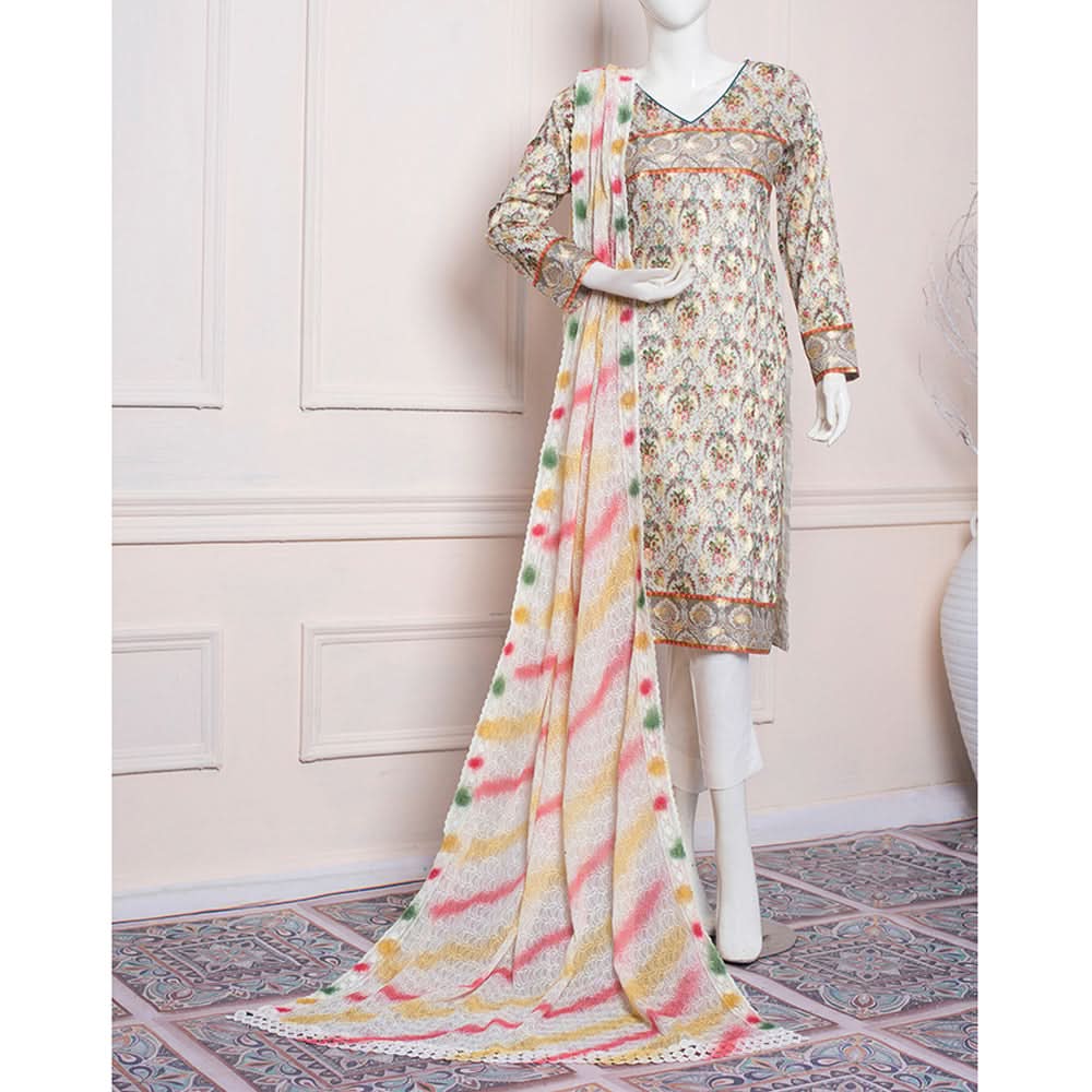 RA RIM JHIM Jacquard Broshia Lawn 3 Pcs Un-Stitched Suit - 3, Women, 3Pcs Shalwar Suit, Rana Arts, Chase Value