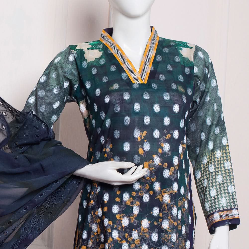 RA RIM JHIM Jacquard Broshia Lawn 3 Pcs Un-Stitched Suit - 4, Women, 3Pcs Shalwar Suit, Rana Arts, Chase Value