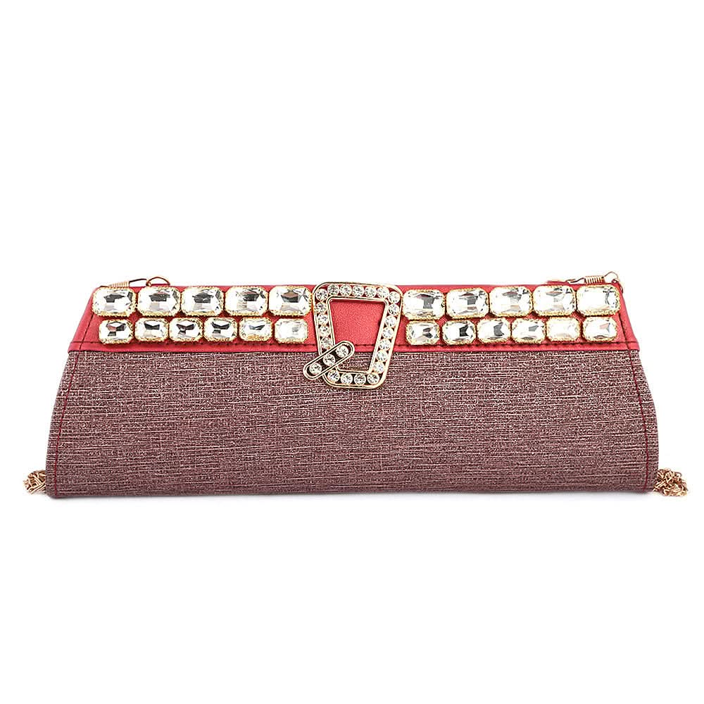 Women's Bridal Clutch (Rj-2) - Maroon, Women, Clutches, Chase Value, Chase Value