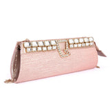 Women's Bridal Clutch (Rj-2) - Peach, Women, Clutches, Chase Value, Chase Value