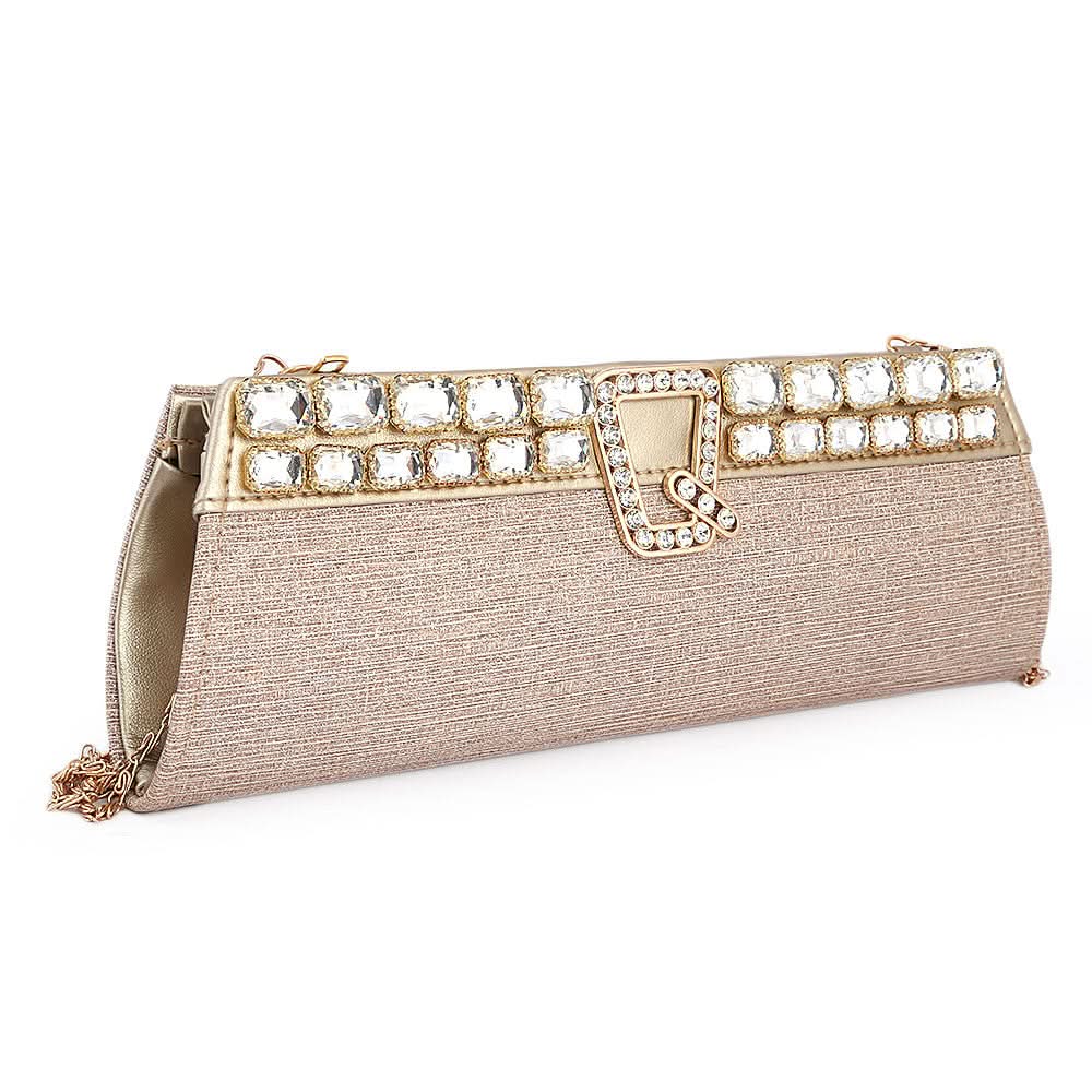 Women's Bridal Clutch (Rj-2) - Beige, Women, Clutches, Chase Value, Chase Value