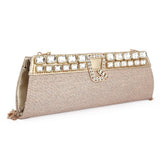 Women's Bridal Clutch (Rj-2) - Beige, Women, Clutches, Chase Value, Chase Value