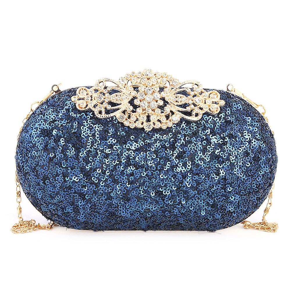 Women's Bridal Clutch (Rj-4) - Navy Blue, Women, Clutches, Chase Value, Chase Value