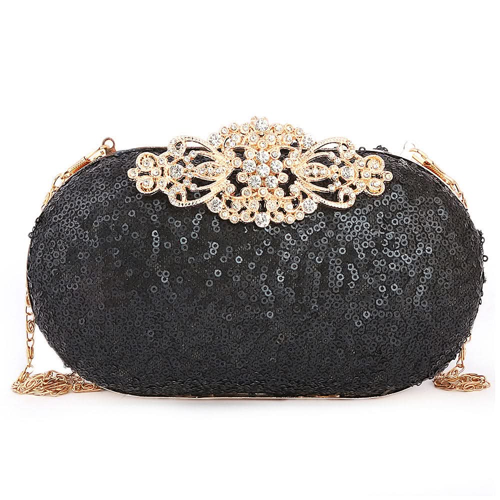 Women's Bridal Clutch (Rj-4) - Black, Women, Clutches, Chase Value, Chase Value