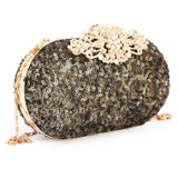 Women's Bridal Clutch (Rj-4) - Golden Black, Women, Clutches, Chase Value, Chase Value