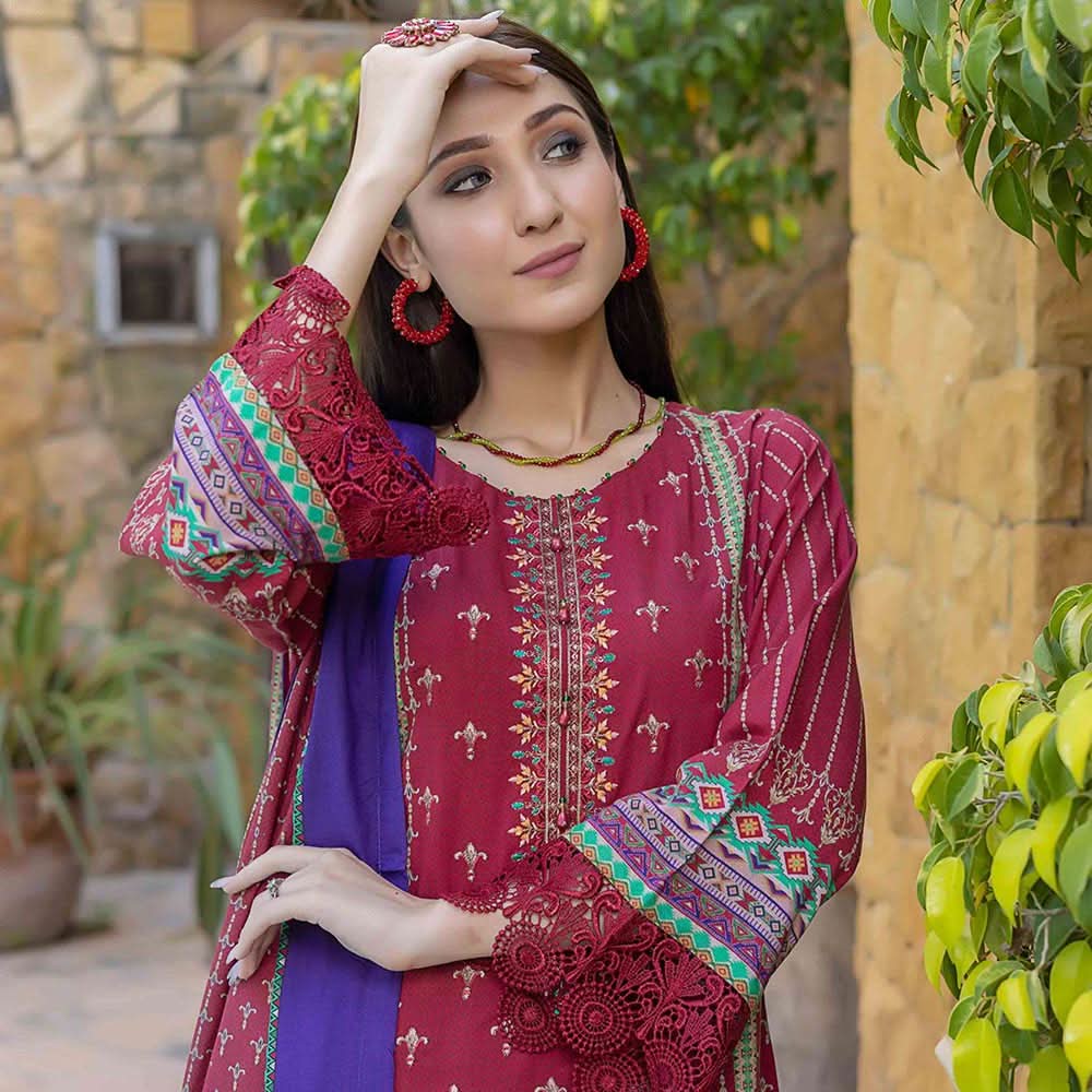 Schick Rung Embroidered Unstitched 3Pcs Suit - 01, Women, 3Pcs Shalwar Suit, Schick Creation, Chase Value