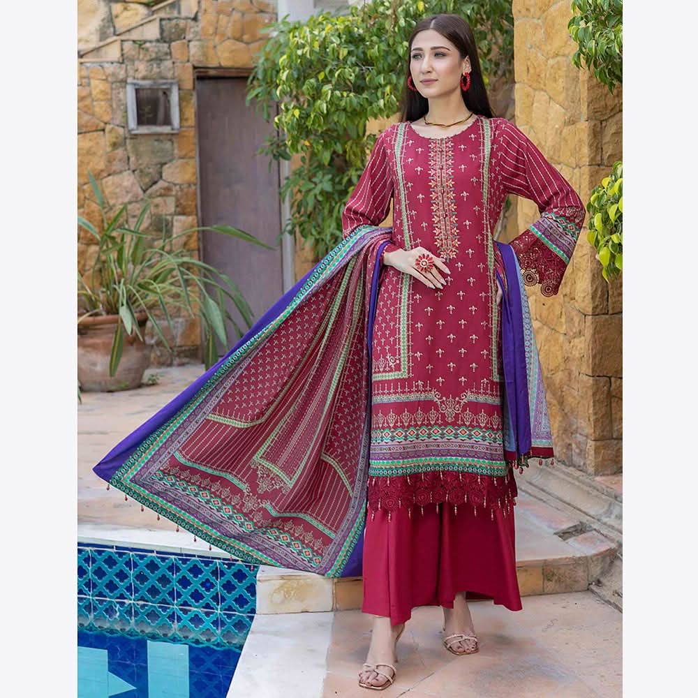 Schick Rung Embroidered Unstitched 3Pcs Suit - 01, Women, 3Pcs Shalwar Suit, Schick Creation, Chase Value