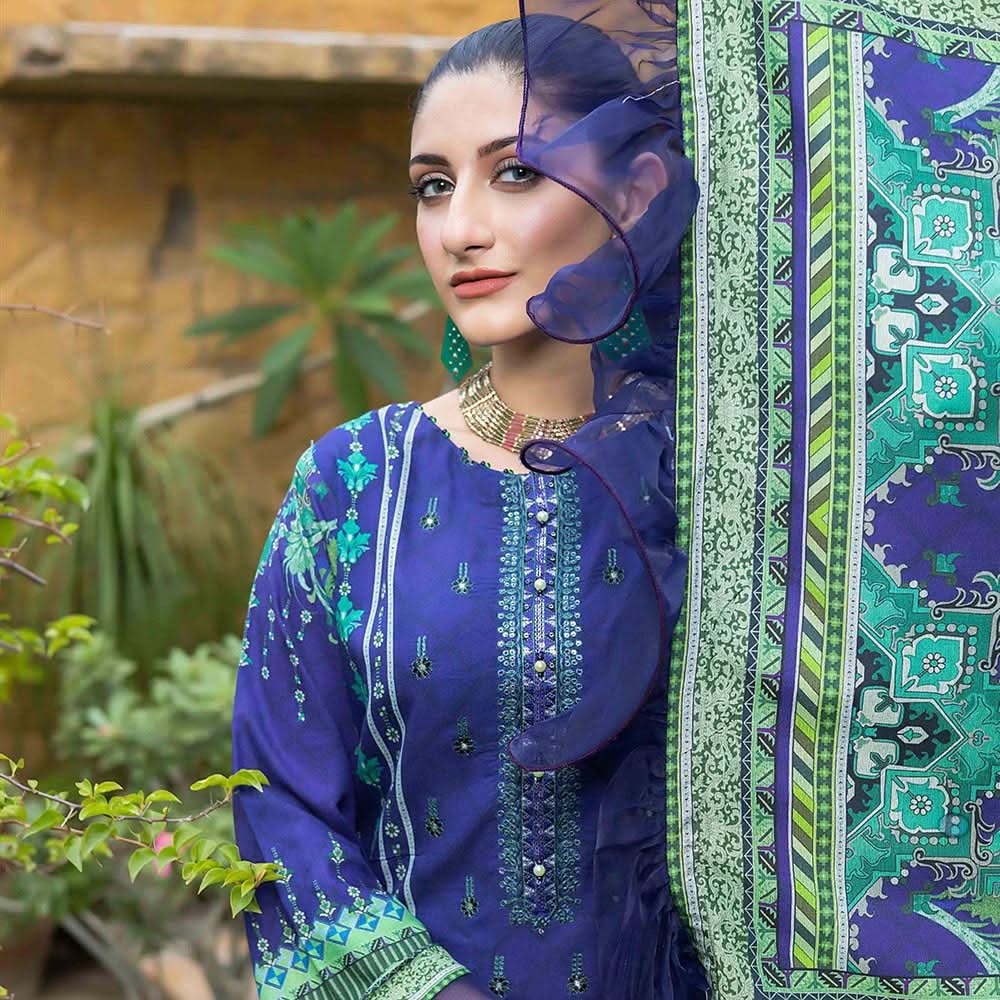 Schick Rung Embroidered Unstitched 3Pcs Suit - 04, Women, 3Pcs Shalwar Suit, Schick Creation, Chase Value