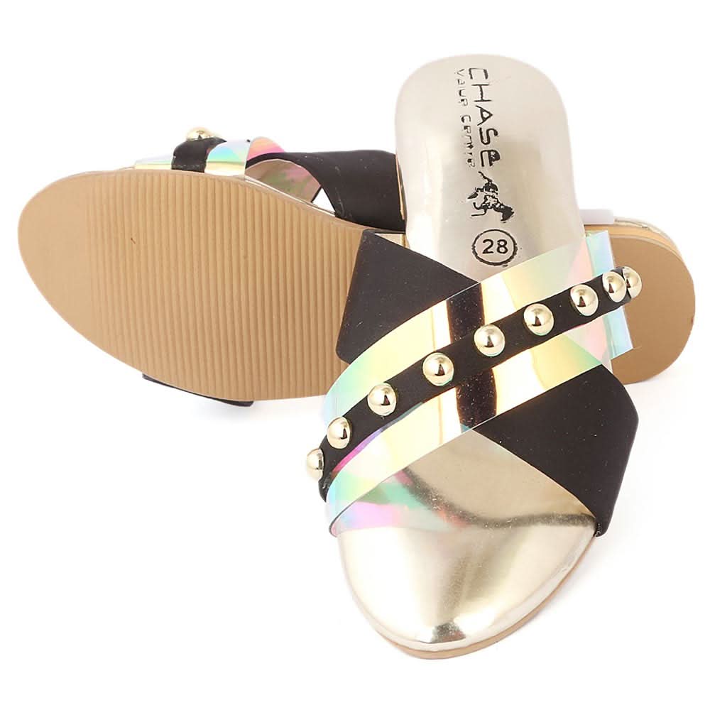 Girls Slipper (S-251) - Black, Kids, Girls Slippers, Chase Value, Chase Value