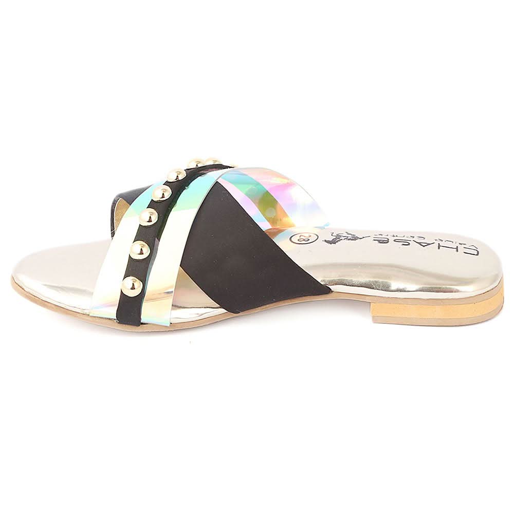 Girls Slipper (S-251) - Black, Kids, Girls Slippers, Chase Value, Chase Value