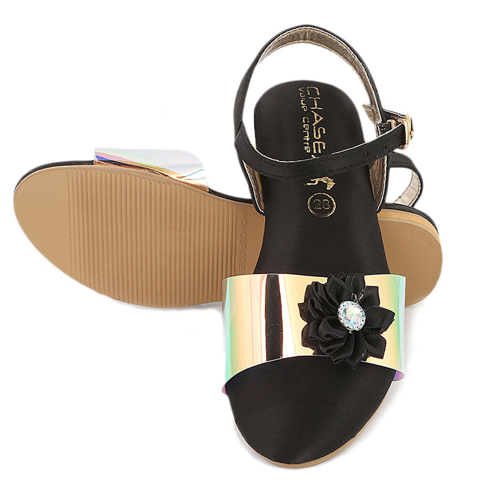 Girls Fancy Sandal (S-253) - Black, Kids, Girls Sandals, Chase Value, Chase Value