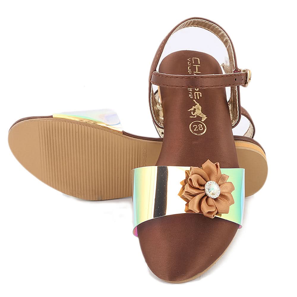 Girls Fancy Sandal (S-253) - Brown, Kids, Girls Sandals, Chase Value, Chase Value