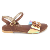 Girls Fancy Sandal (S-253) - Brown, Kids, Girls Sandals, Chase Value, Chase Value