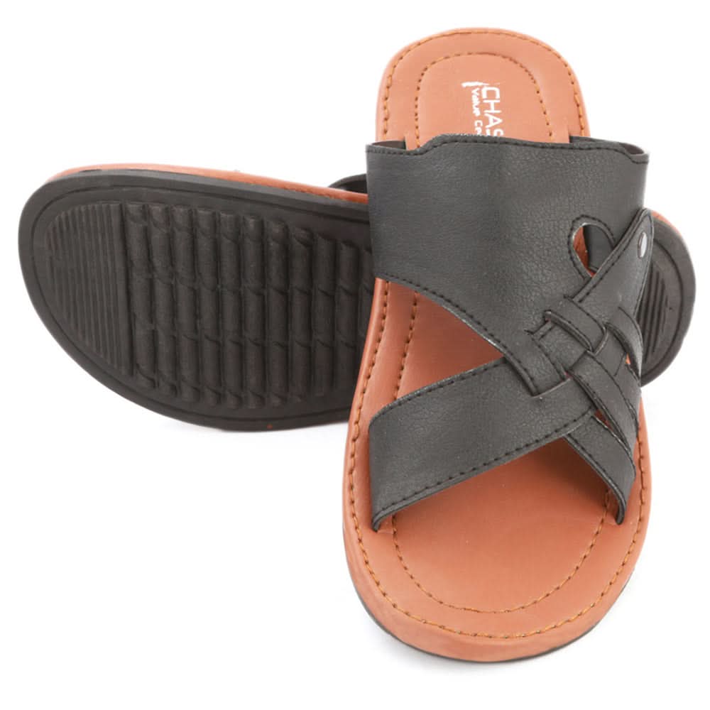 Men's Casual Slippers (S-7073) - Black, Men, Slippers, Chase Value, Chase Value