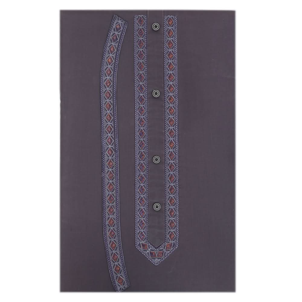Men's Mashriq Embroidered Un-Stitched Suit - Steel-Blue, Men, Unstitched Fabric, Chase Value, Chase Value
