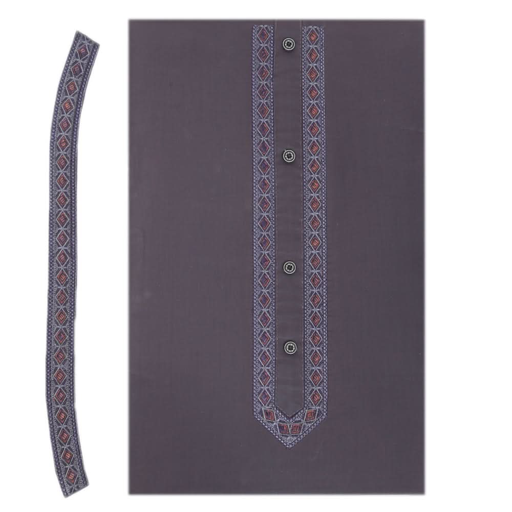 Men's Mashriq Embroidered Un-Stitched Suit - Steel-Blue, Men, Unstitched Fabric, Chase Value, Chase Value