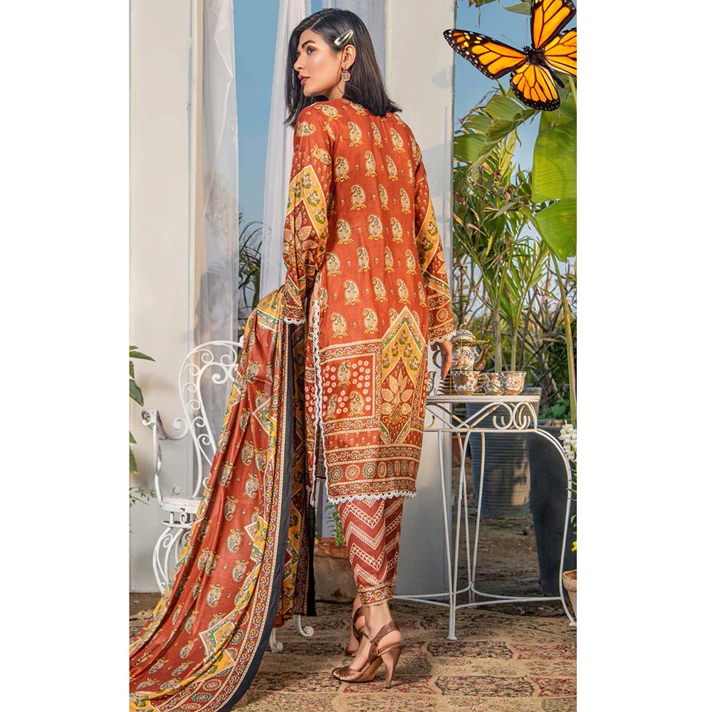 Three Star Printed Lawn 3 Pcs Un-Stitched Suit Vol 3 - 1-A, Women, 3Pcs Shalwar Suit, Al-Dawood Textiles, Chase Value