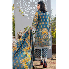 Three Star Printed Lawn 3 Pcs Un-Stitched Suit Vol 3 - 1-B, Women, 3Pcs Shalwar Suit, Al-Dawood Textiles, Chase Value
