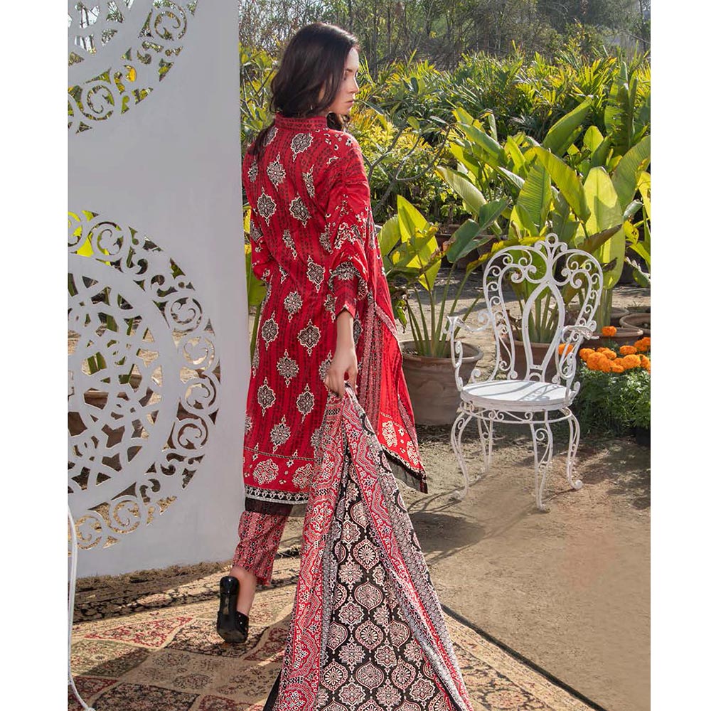 Three Star Printed Lawn 3 Pcs Un-Stitched Suit Vol 3 - 2-A, Women, 3Pcs Shalwar Suit, Al-Dawood Textiles, Chase Value