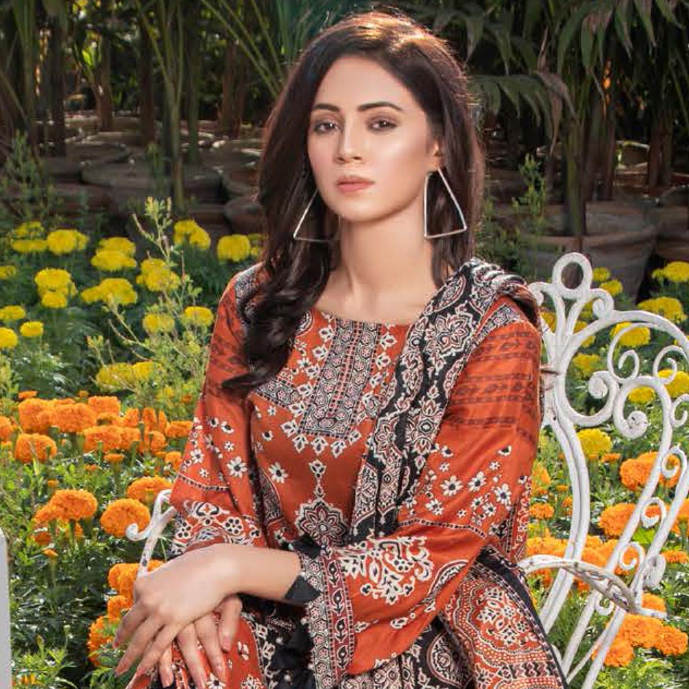 Three Star Printed Lawn 3 Pcs Un-Stitched Suit Vol 3 - 2-B, Women, 3Pcs Shalwar Suit, Al-Dawood Textiles, Chase Value