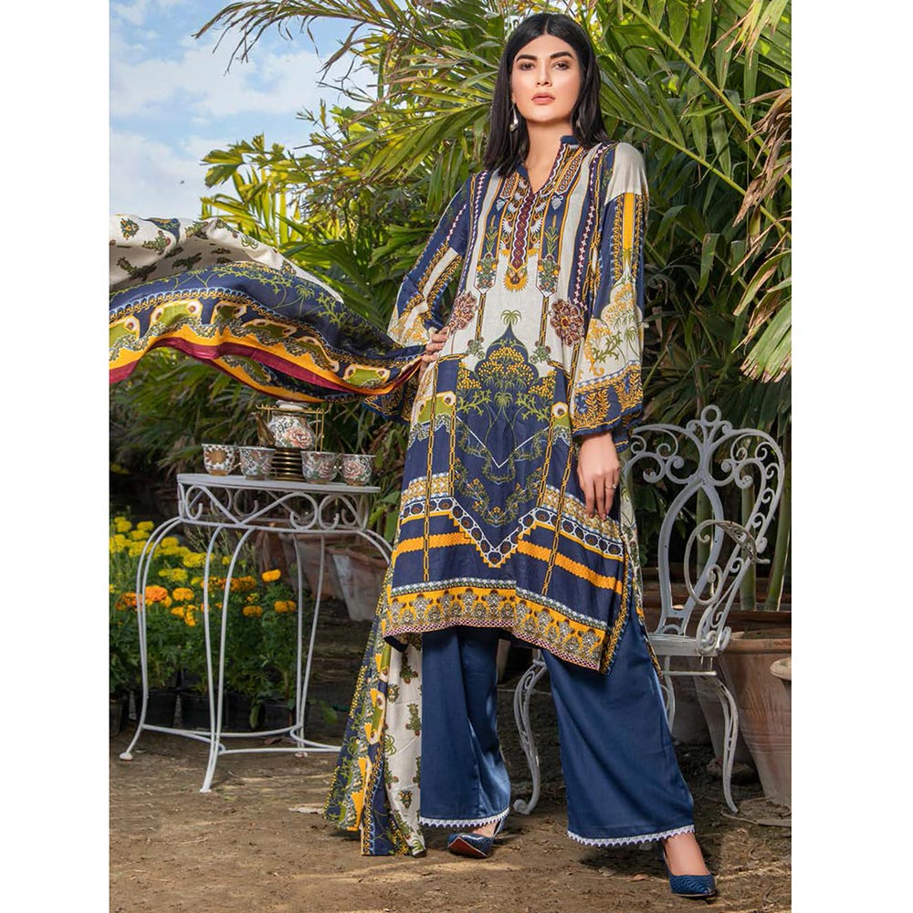 Three Star Printed Lawn 3 Pcs Un-Stitched Suit Vol 3 - 3-B, Women, 3Pcs Shalwar Suit, Al-Dawood Textiles, Chase Value