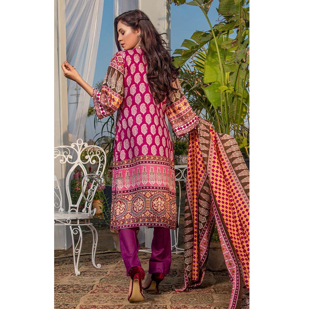 Three Star Printed Lawn 3 Pcs Un-Stitched Suit Vol 3 - 5-B, Women, 3Pcs Shalwar Suit, Al Dawood Textiles, Chase Value