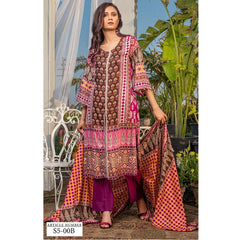 Three Star Printed Lawn 3 Pcs Un-Stitched Suit Vol 3 - 5-B, Women, 3Pcs Shalwar Suit, Al Dawood Textiles, Chase Value