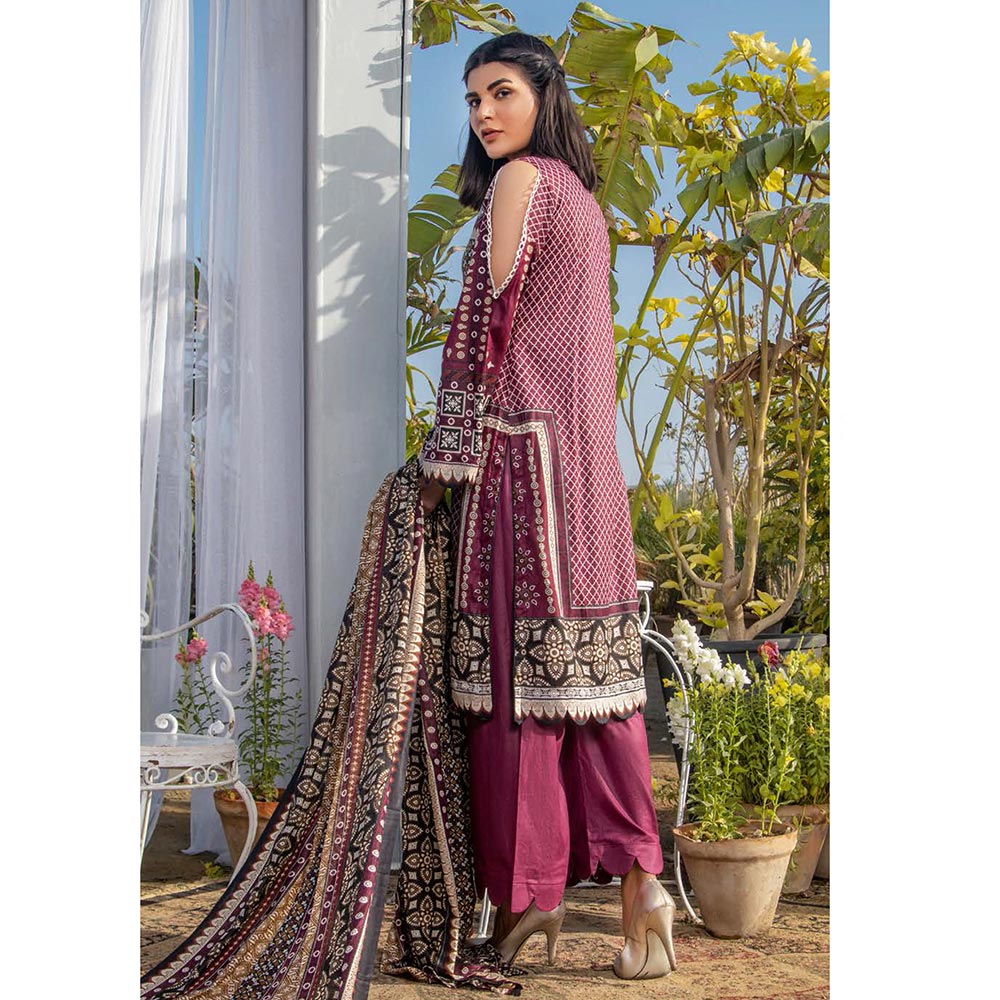 Three Star Printed Lawn 3 Pcs Un-Stitched Suit Vol 3 - 6-A, Women, 3Pcs Shalwar Suit, Al-Dawood Textiles, Chase Value