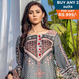 Three Star Printed Lawn 3 Pcs Un-Stitched Suit Vol 3 - 6-B, Women, 3Pcs Shalwar Suit, Al-Dawood Textiles, Chase Value