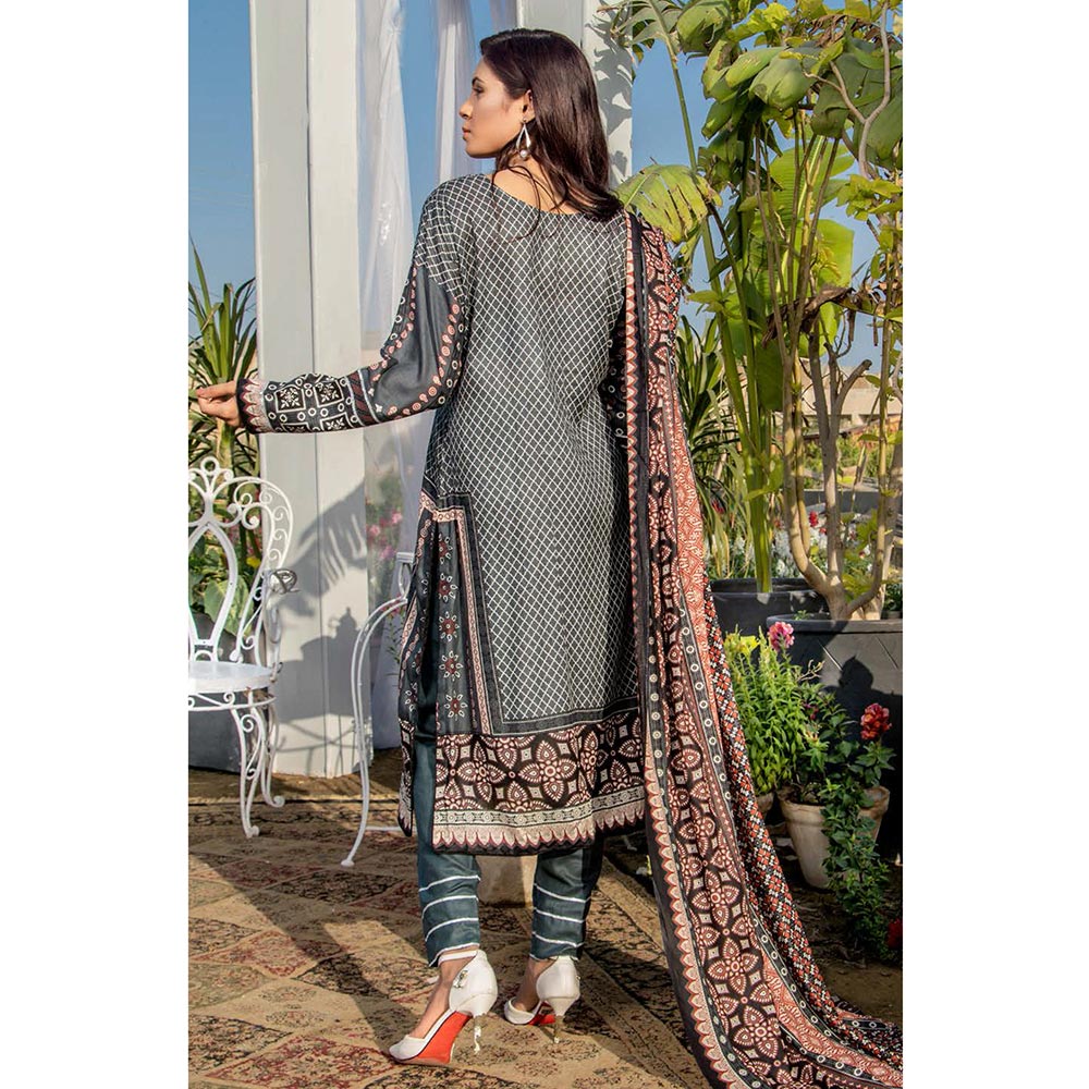 Three Star Printed Lawn 3 Pcs Un-Stitched Suit Vol 3 - 6-B, Women, 3Pcs Shalwar Suit, Al-Dawood Textiles, Chase Value