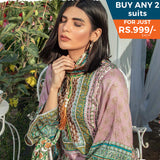 Three Star Printed Lawn 3 Pcs Un-Stitched Suit Vol 3 - 7-A, Women, 3Pcs Shalwar Suit, Al-Dawood Textiles, Chase Value