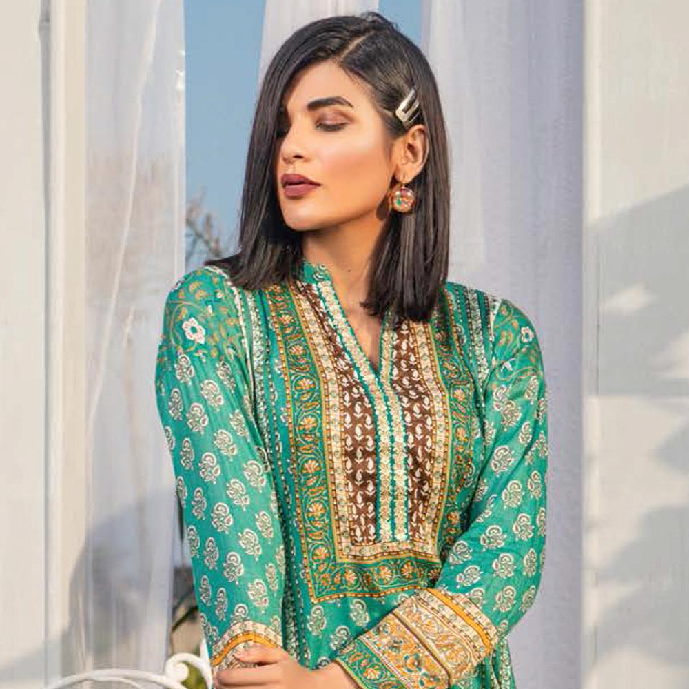 Three Star Printed Lawn 3 Pcs Un-Stitched Suit Vol 3 - 7-B, Women, 3Pcs Shalwar Suit, Al-Dawood Textiles, Chase Value