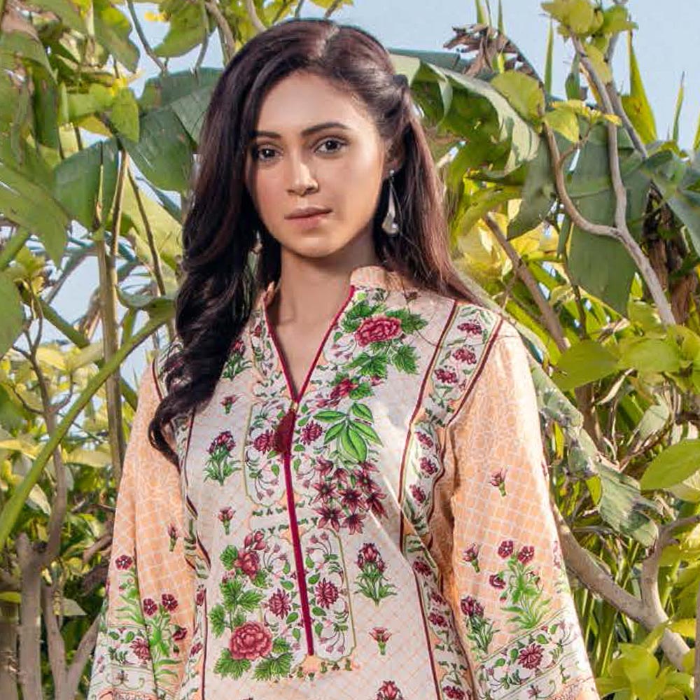 Three Star Printed Lawn 3 Pcs Un-Stitched Suit Vol 3 - 8-A, Women, 3Pcs Shalwar Suit, Al Dawood Textiles, Chase Value