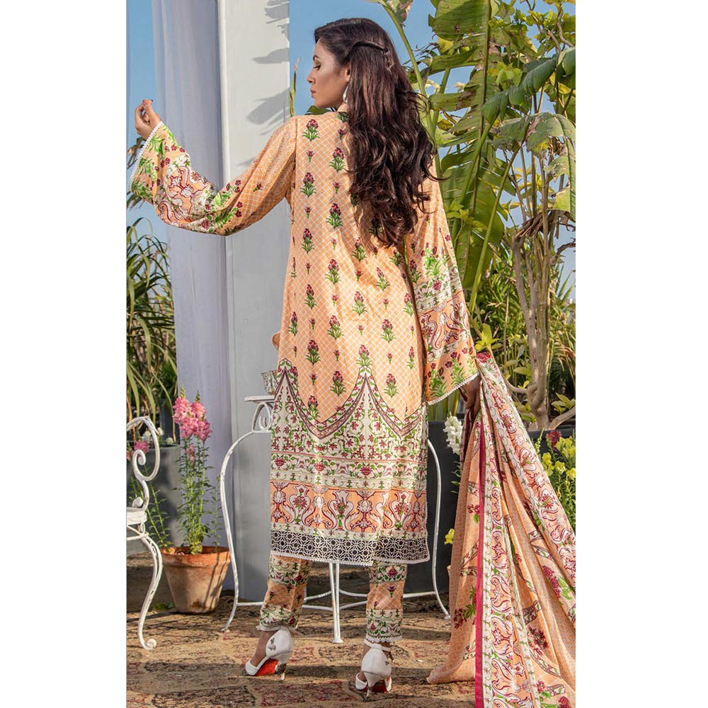 Three Star Printed Lawn 3 Pcs Un-Stitched Suit Vol 3 - 8-A, Women, 3Pcs Shalwar Suit, Al Dawood Textiles, Chase Value