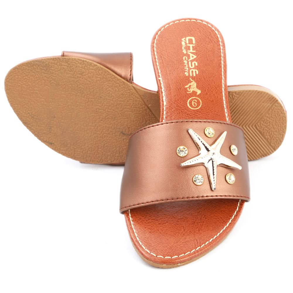 Women's Slipper (SA-015) - Brown, Women, Slippers, Chase Value, Chase Value