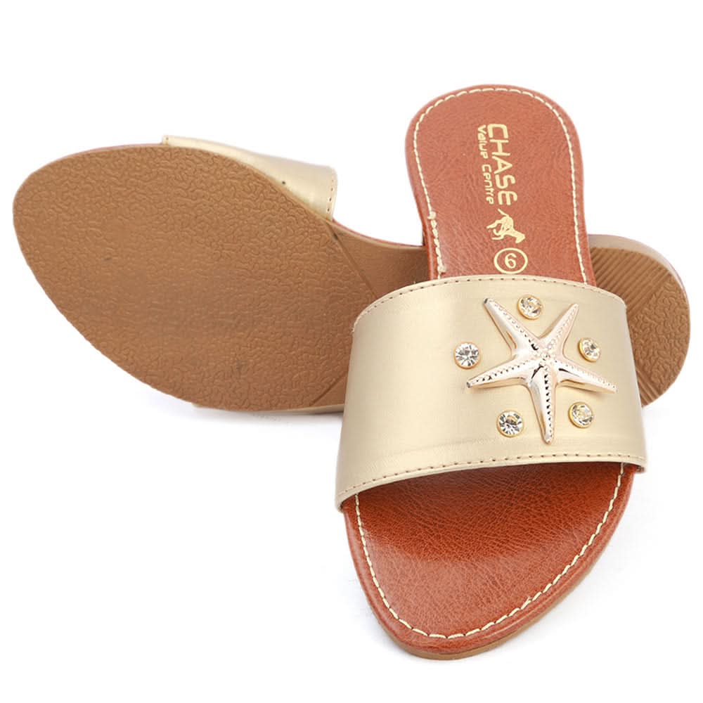 Women's Slipper (SA-015) - Golden, Women, Slippers, Chase Value, Chase Value