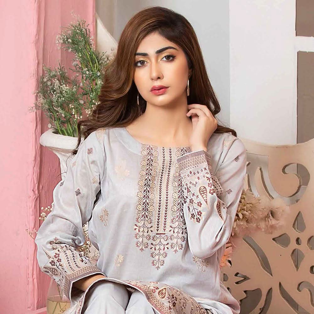 GUL E BAHAR Jacquard Banarsi Lawn 3 Pcs Un-Stitched Suit Vol 2 - 5, Women, 3Pcs Shalwar Suit, Rana Arts, Chase Value