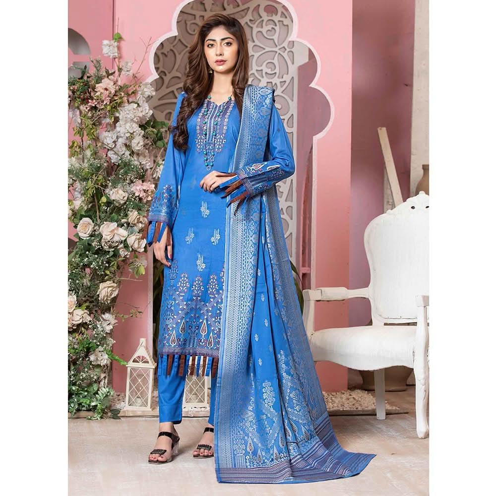 GUL E BAHAR Jacquard Banarsi Lawn 3 Pcs Un-Stitched Suit Vol 2 - 7, Women, 3Pcs Shalwar Suit, Rana Arts, Chase Value