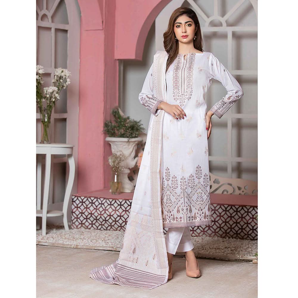 GUL E BAHAR Jacquard Banarsi Lawn 3 Pcs Un-Stitched Suit Vol 2 - 3, Women, 3Pcs Shalwar Suit, Rana Arts, Chase Value