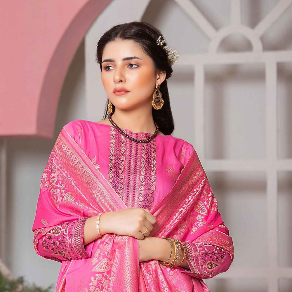 GUL E BAHAR Jacquard Banarsi Lawn 3 Pcs Un-Stitched Suit Vol 2 - 4, Women, 3Pcs Shalwar Suit, Rana Arts, Chase Value