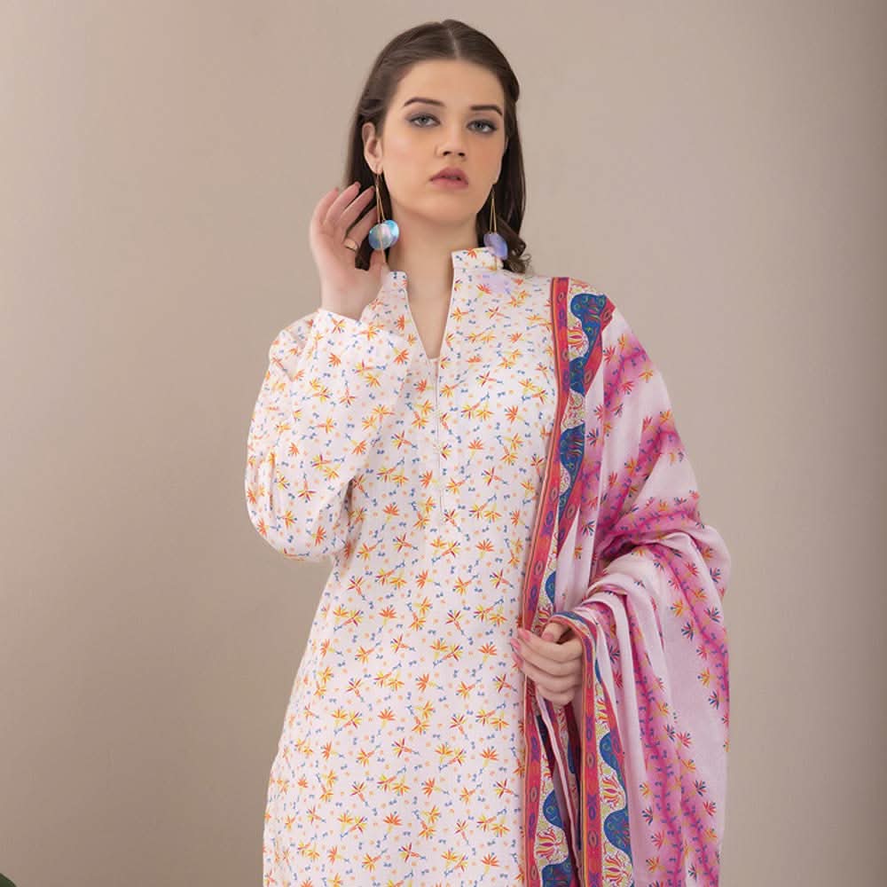 Safina Febron Printed Unstitched 3Pcs Suit - 18, Women, 3Pcs Shalwar Suit, LSM Textiles, Chase Value