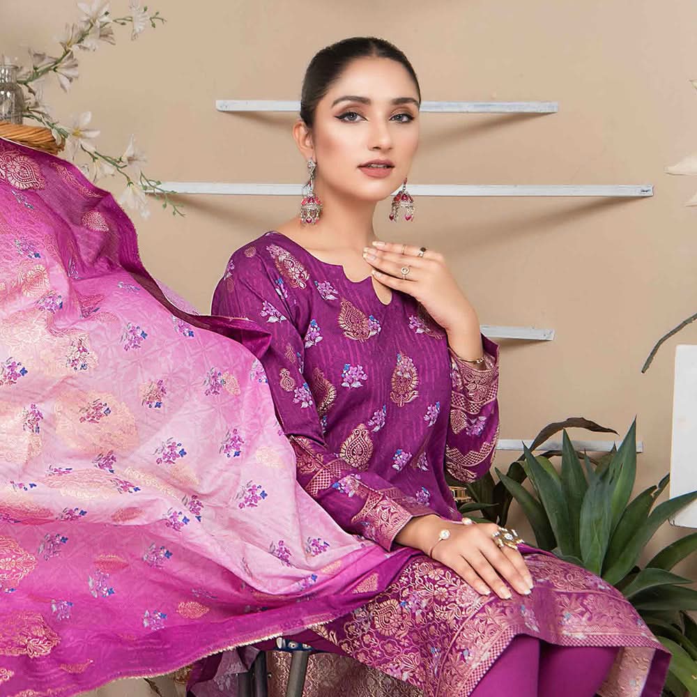 RA Sargam Jacquard Broshia Lawn 3 Pcs Un-Stitched Suit - 8, Women, 3Pcs Shalwar Suit, Rana Arts, Chase Value