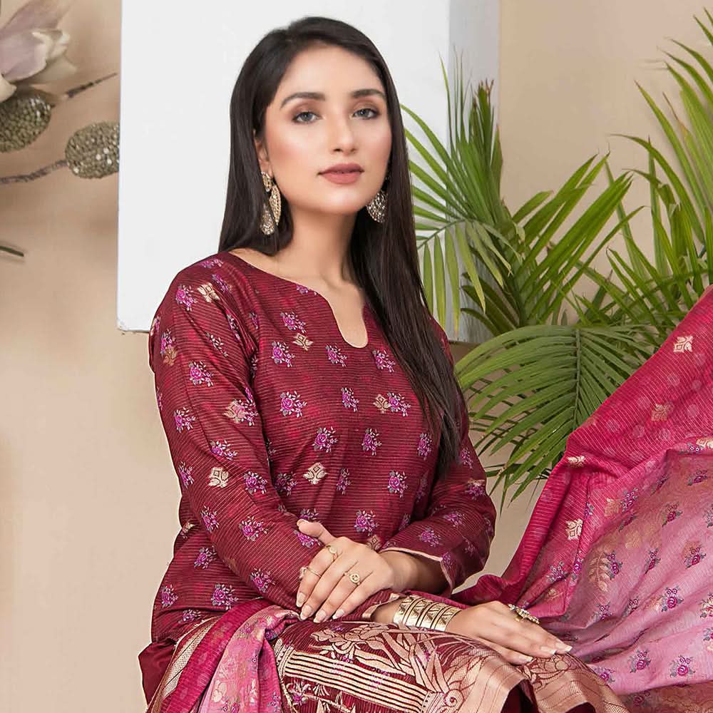 RA Sargam Jacquard Broshia Lawn 3 Pcs Un-Stitched Suit - 2, Women, 3Pcs Shalwar Suit, Rana Arts, Chase Value