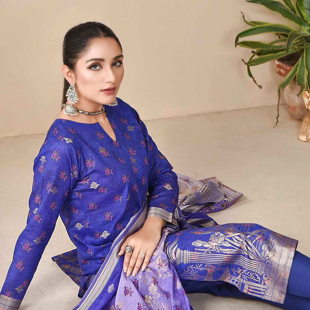 RA Sargam Jacquard Broshia Lawn 3 Pcs Un-Stitched Suit - 4, Women, 3Pcs Shalwar Suit, Rana Arts, Chase Value