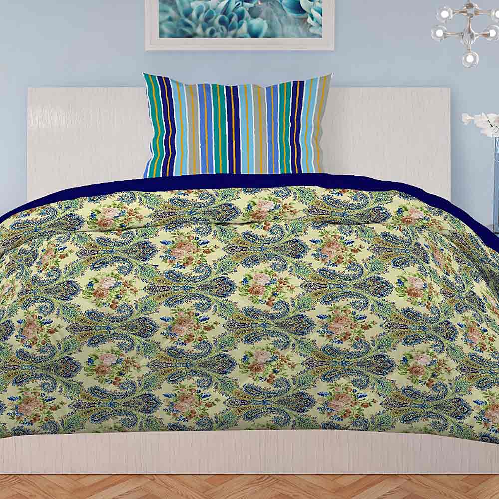 Printed Percale Finish Single Bed Sheet Set 2 pcs - test-store-for-chase-value