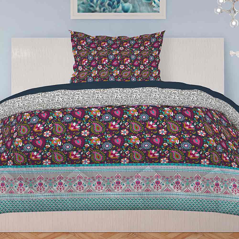 Printed Percale Finish Single Bed Sheet Set 2 pcs - test-store-for-chase-value