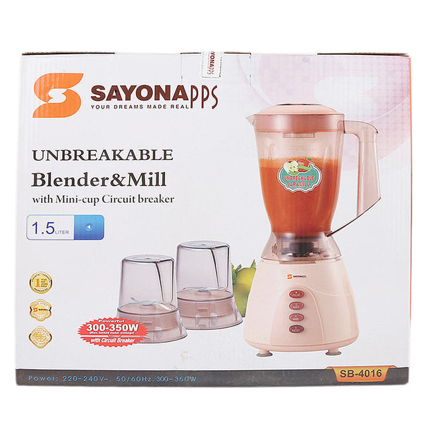 Sayona Unbreakable Blender & Mill (SB-4016) - White, Home & Lifestyle, Juicer Blender & Mixer, Sayona, Chase Value