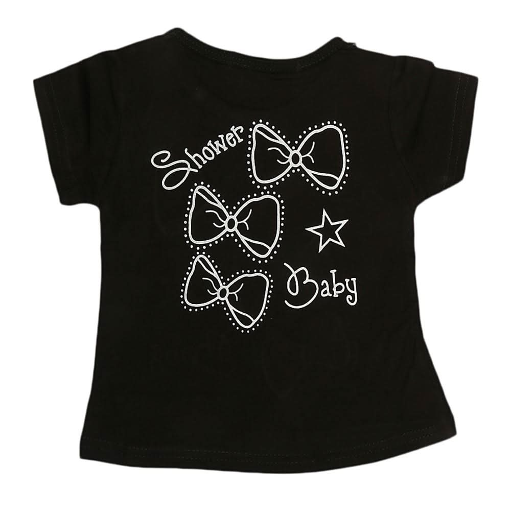 Newborn Girls T-Shirt - Black, Kids, NB Girls T-Shirts, Chase Value, Chase Value