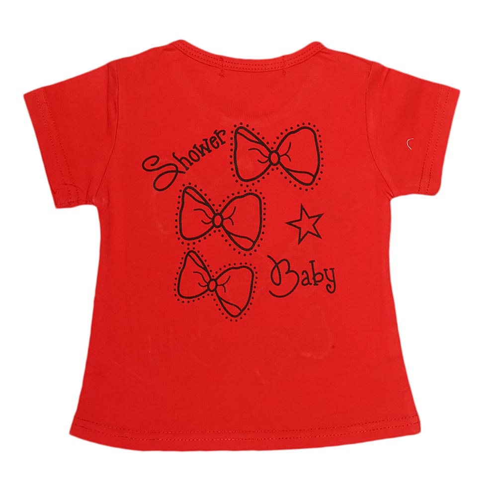 Newborn Girls T-Shirt - Red, Kids, NB Girls T-Shirts, Chase Value, Chase Value